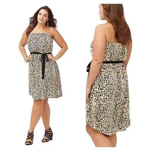 Lane Bryant Leopard Print Tube Tie Dress Strapless Women's PLUS Size 18/20